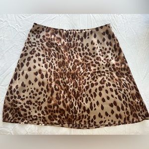 Reformation silk skirt animal print